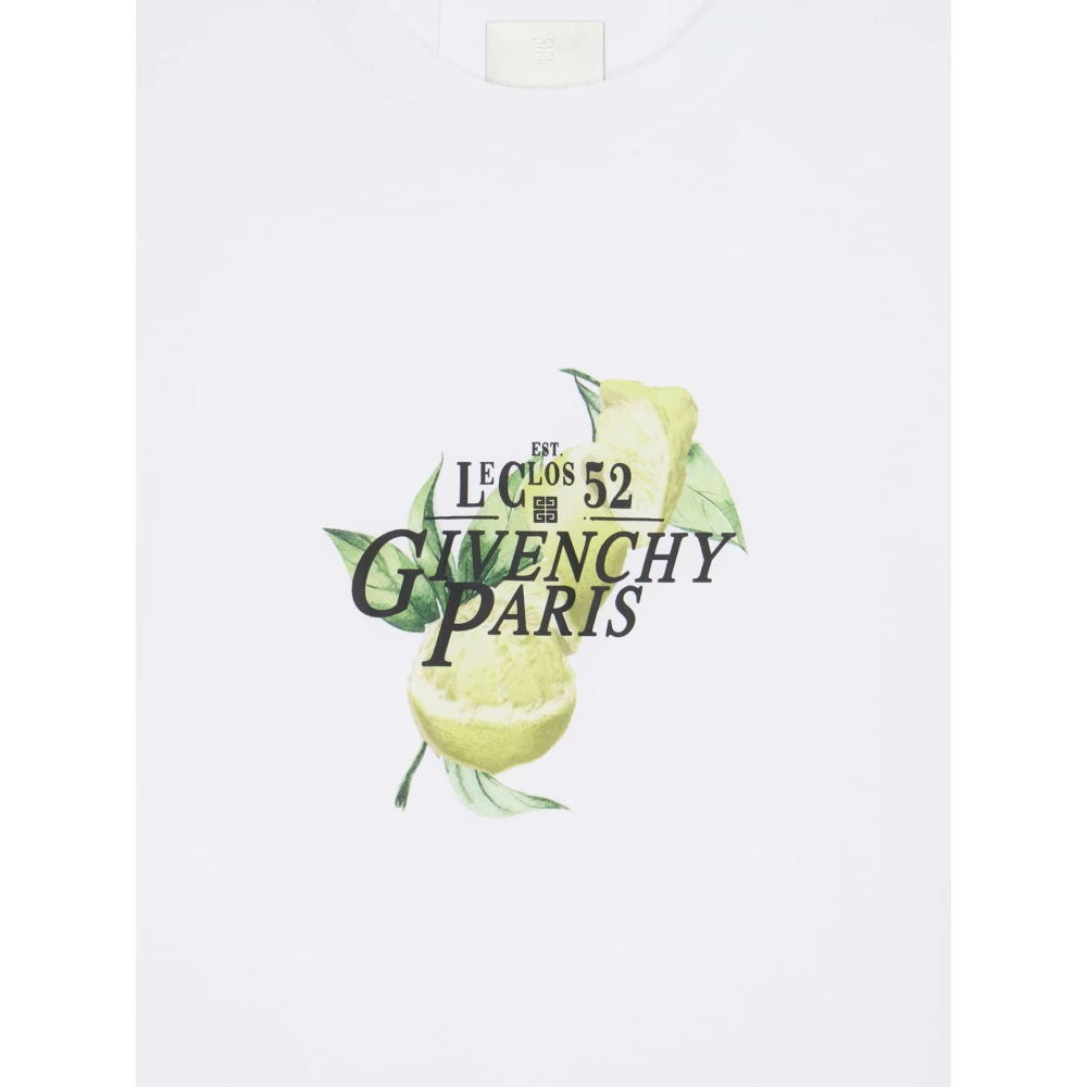 Givenchy T-shirt met citroenprint en ronde hals White Heren