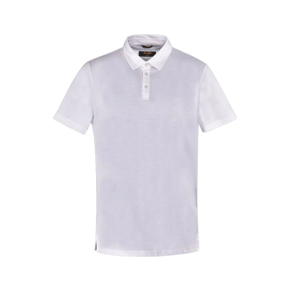 Moorer Katoenen Jersey Polo Shirt Pachino-Jcl White Heren