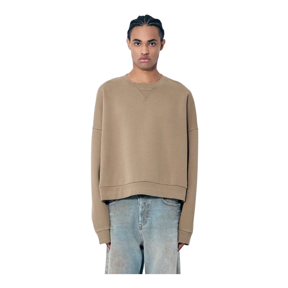 Entire Studios Katoenen Fleece Crewneck Sweatshirt Brown Heren