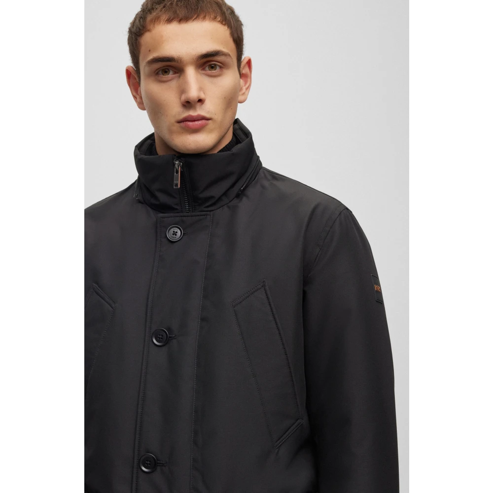 Hugo Boss Heren Oranje Parka met Relaxte Pasvorm Black Heren