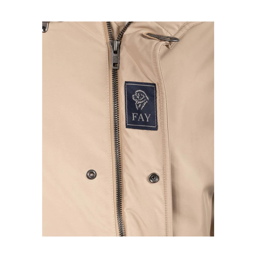 Fay Waterdichte Staande Kraag Jas Beige Heren