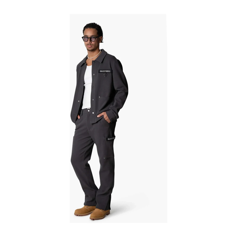Quotrell Grijze Heren Set Kraagtrui Broek Gray Heren