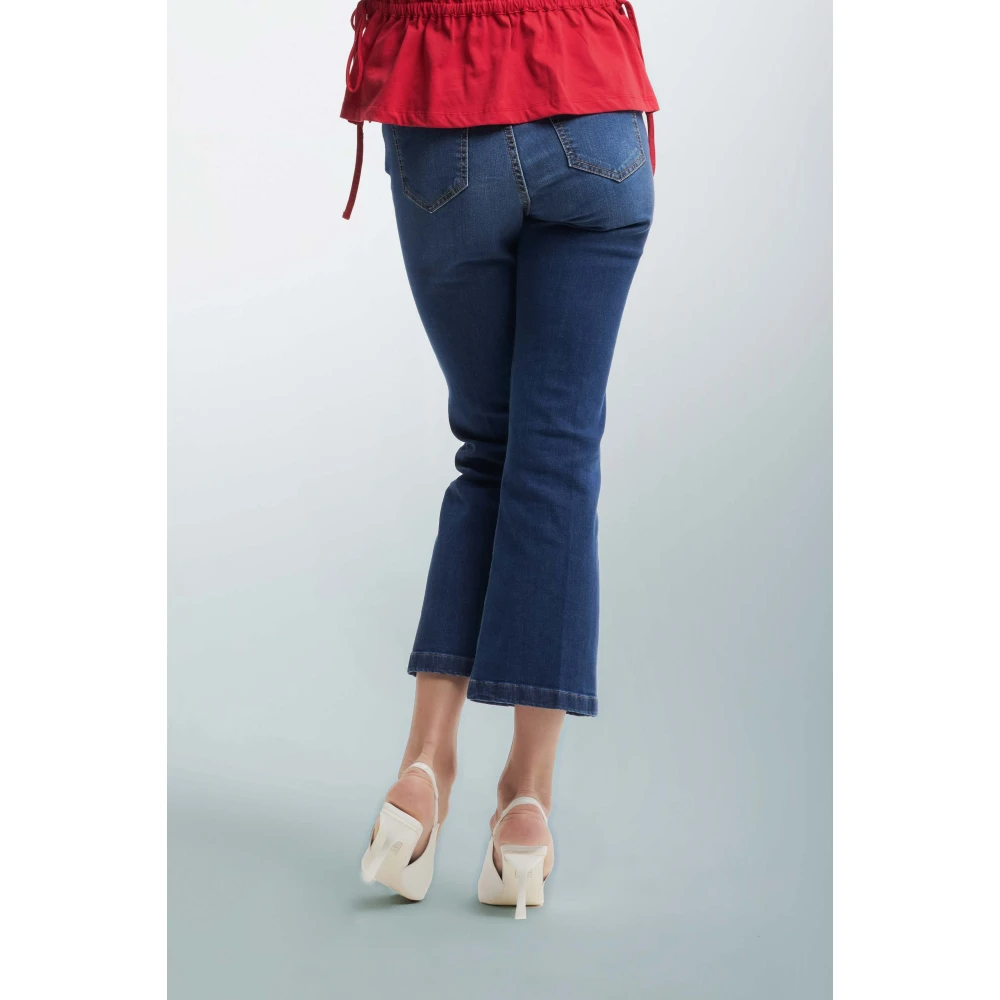 Kocca Flared Cropped Jeans Blue Dames