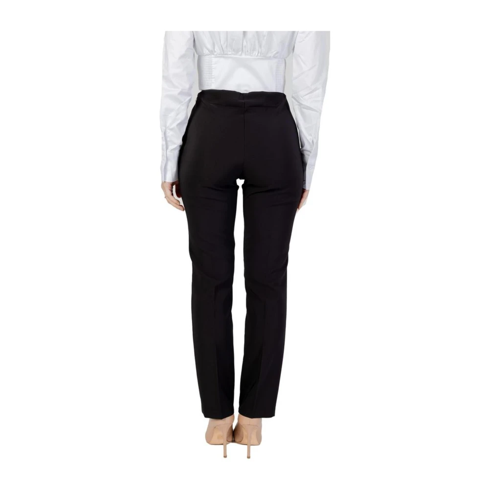 Sandro Ferrone Reguliere polyester broek met elastaan Black Dames
