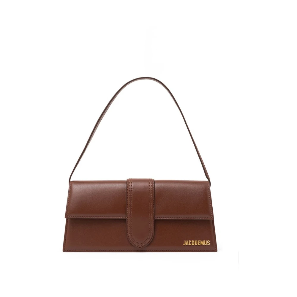 Jacquemus Bruine Leren Flap Tas Schouder Brown Dames