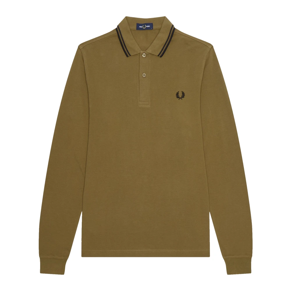 Fred Perry Authentieke longsleeve Twin Tipped Polo Brown Heren