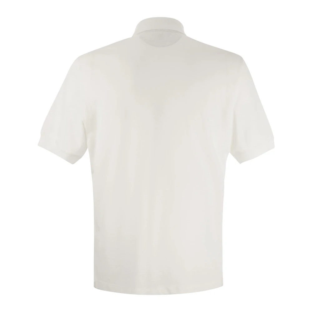 BRUNELLO CUCINELLI Katoenen Jersey Polo Shirt White Heren
