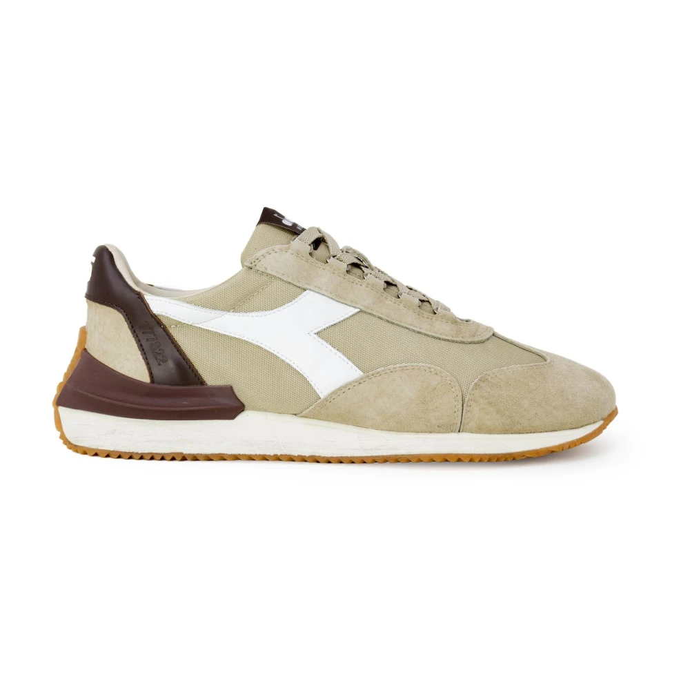 Diadora Men's Beige Leather Lace-Up Trainers
