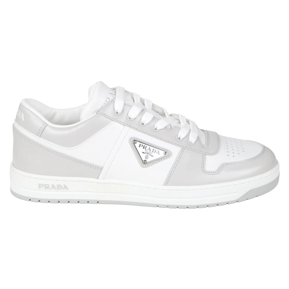 Prada Downtown Leather Trainers - Male - Sneakers - White - 7 Uk - Shoes