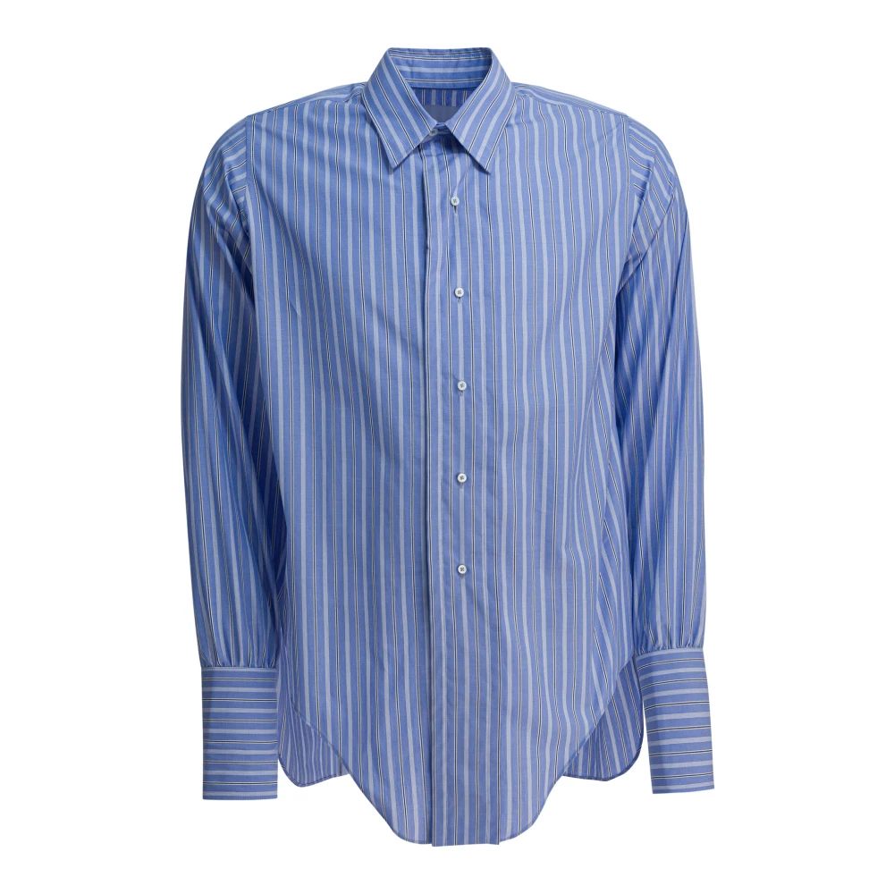 Maison Margiela Women's Blue Striped Cotton Shirt