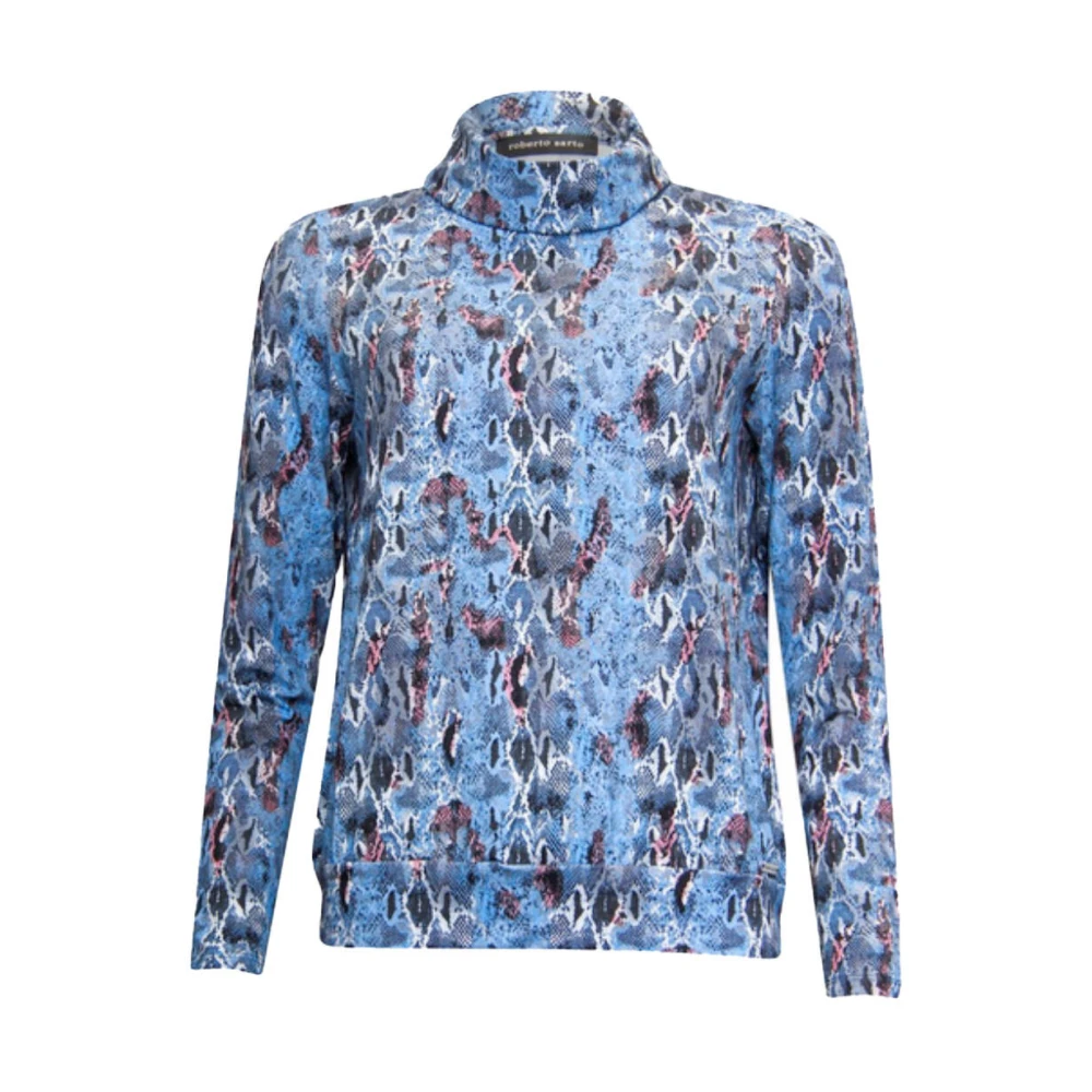 Roberto sarto Stijlvolle Blouson Top met Rolhals Blue Dames