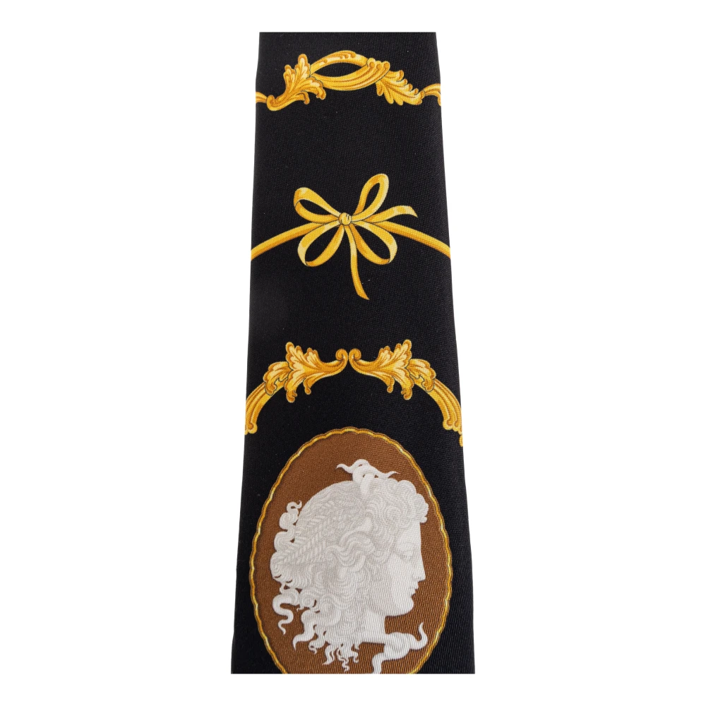 Versace Zijden stropdas met Medusa Cameo-print Black Heren