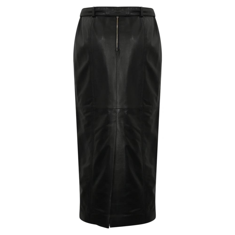 Blugirl Zwarte leren kokerrok Black Dames
