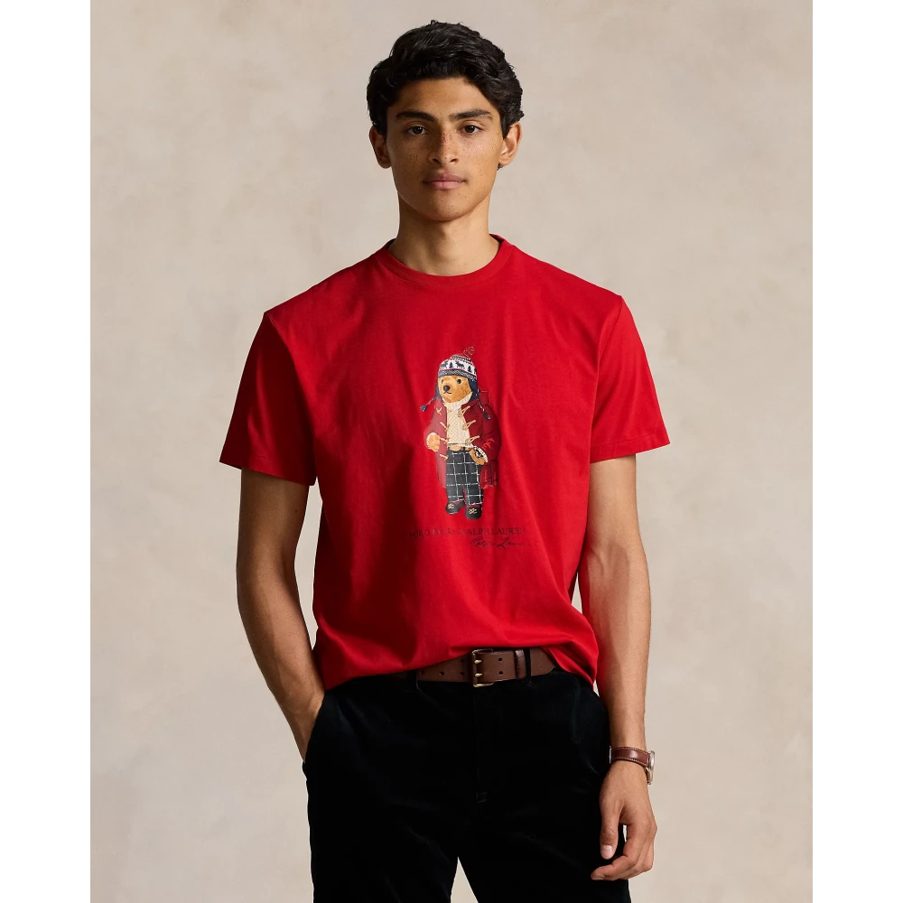 Polo Ralph Lauren Klassieke pasvorm Polo Bear Jersey Tee Red Heren