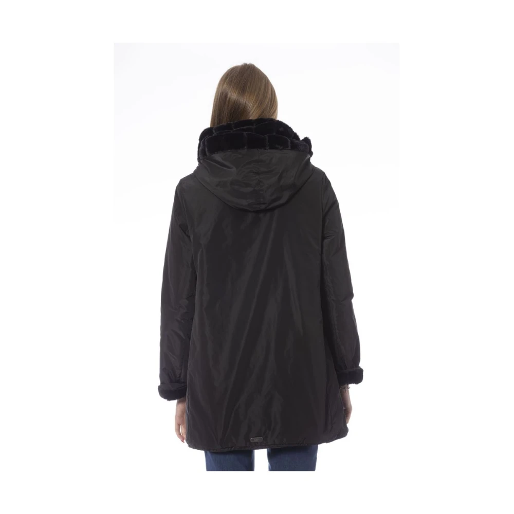 Baldinini Elegante Omkeerbare Jas met Capuchon Black Dames