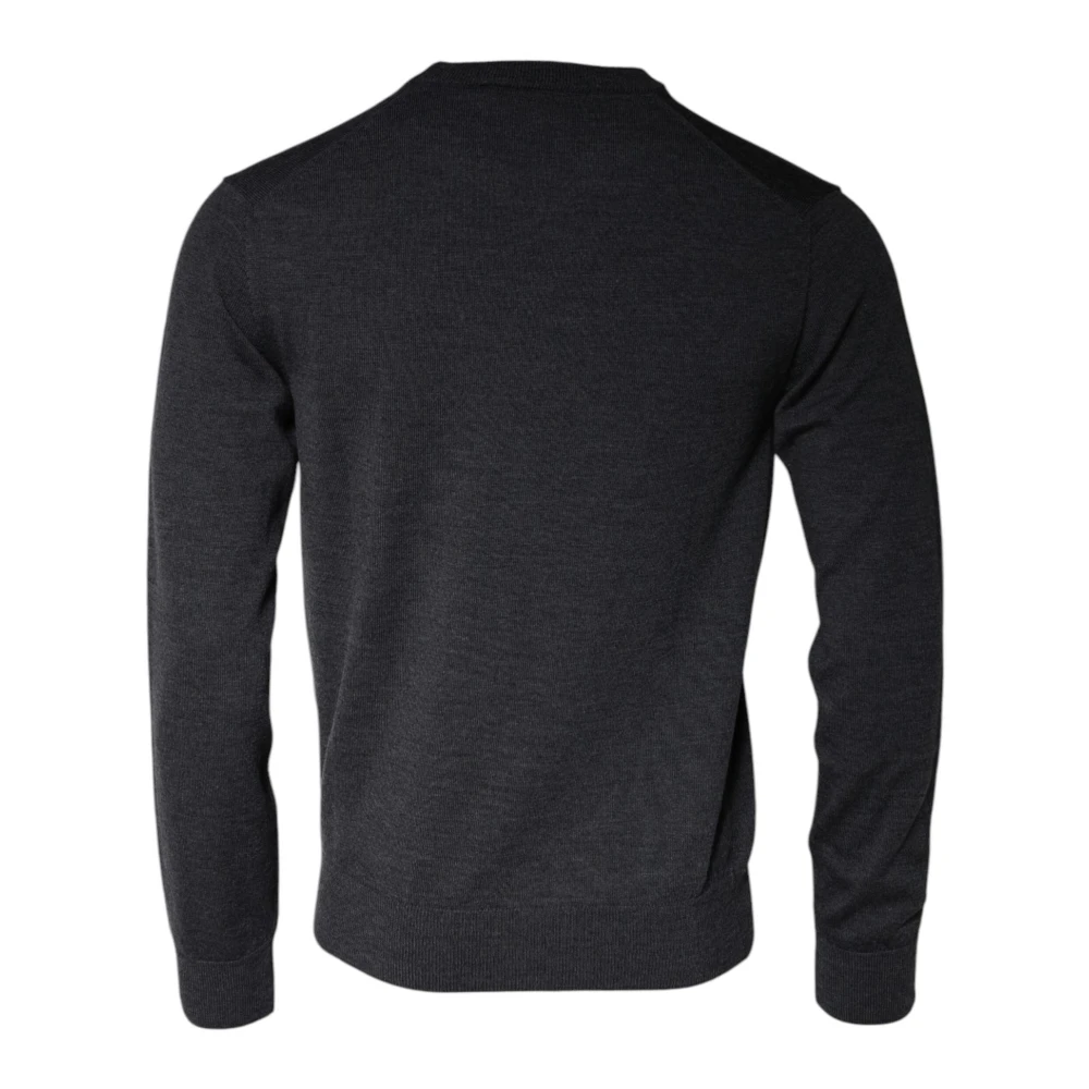 Dolce & Gabbana Donkergrijze Wol Crew Neck Sweater Gray Heren
