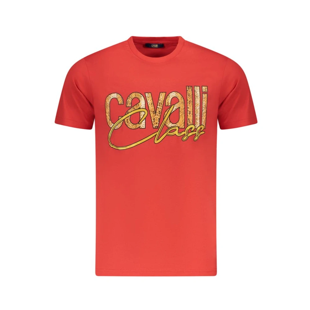 Cavalli Class , T-Shirts, Male, Red, L, Cotton T-Shirt