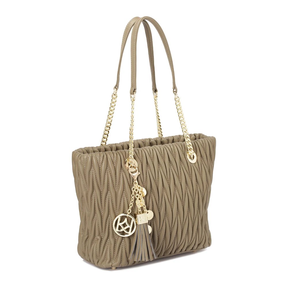 Kazar Ruime schoudertas in gewatteerd patroon Beige Dames