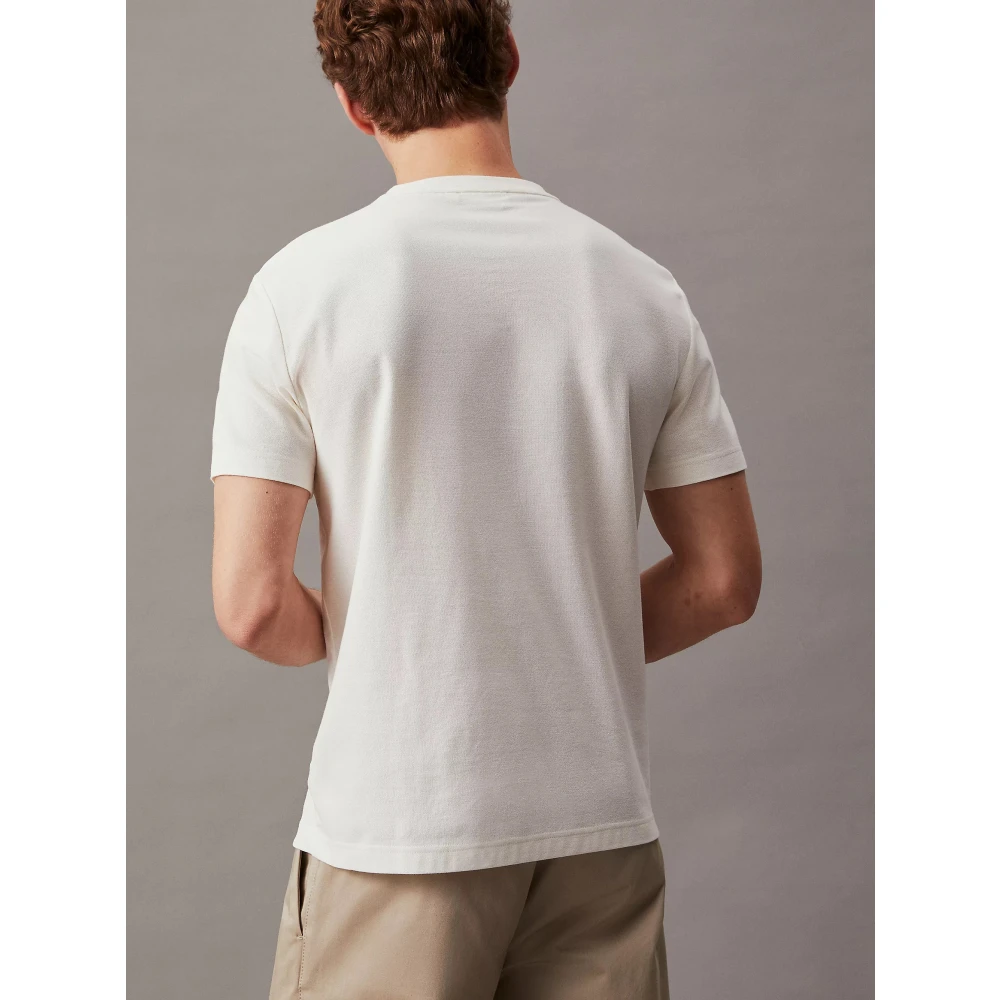 Calvin Klein Moderne Textuur Mix T-shirt White Heren