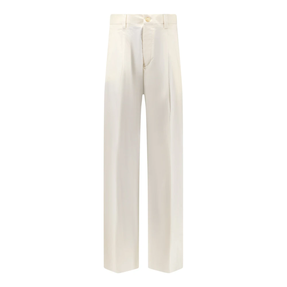 Laneus Men's Beige Straight Trousers, S, Rtw... Cream