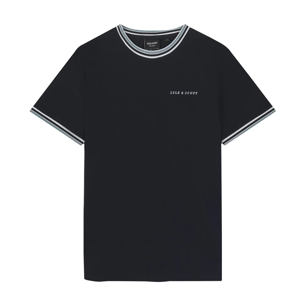 Lyle & Scott Geborduurde Tipped T-shirt Blue Heren