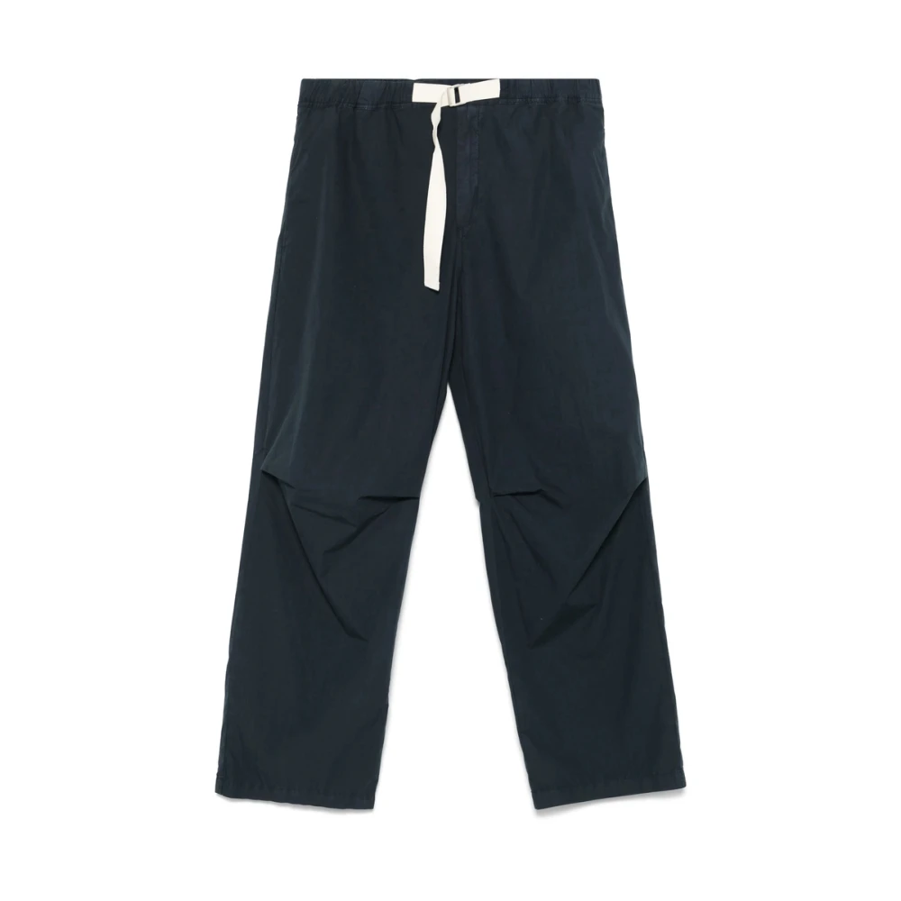 Emporio Armani Navy Blue Slide-Buckle Elastische Taillebroek Blue Heren
