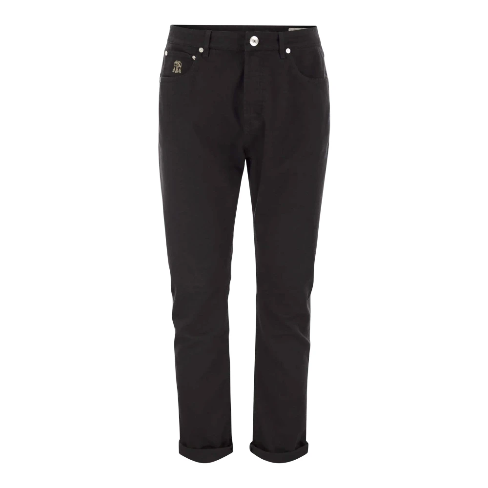 BRUNELLO CUCINELLI Stijlvolle Jeansbroek voor Mannen Black Heren