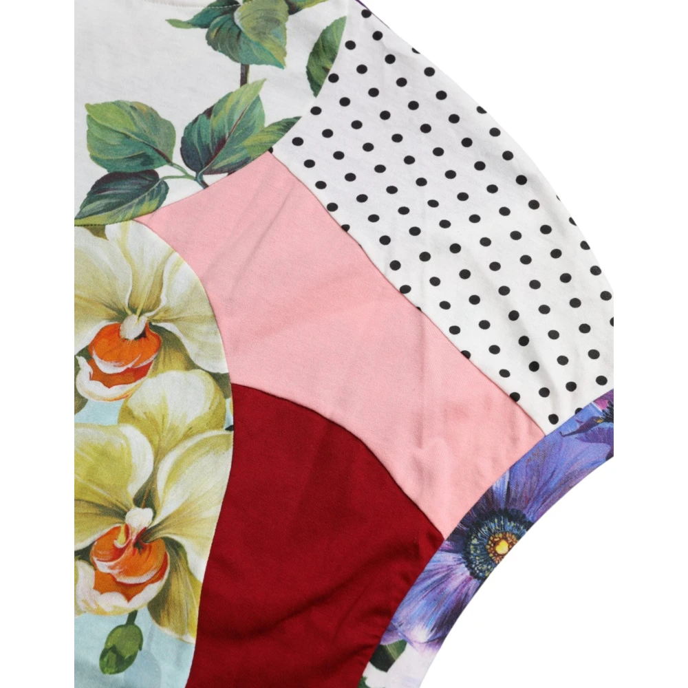 Dolce & Gabbana Patchwork Zijde-Katoen Blouse Top Multicolor Dames