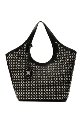 Elegant axelväska med silverrhinestones