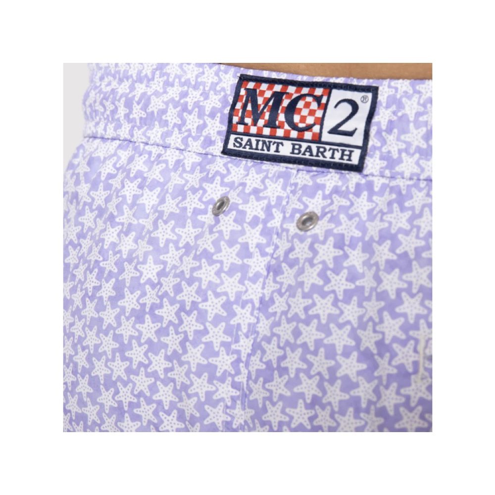 MC2 Saint Barth Zwemshorts met zeesterrenprint Purple Heren