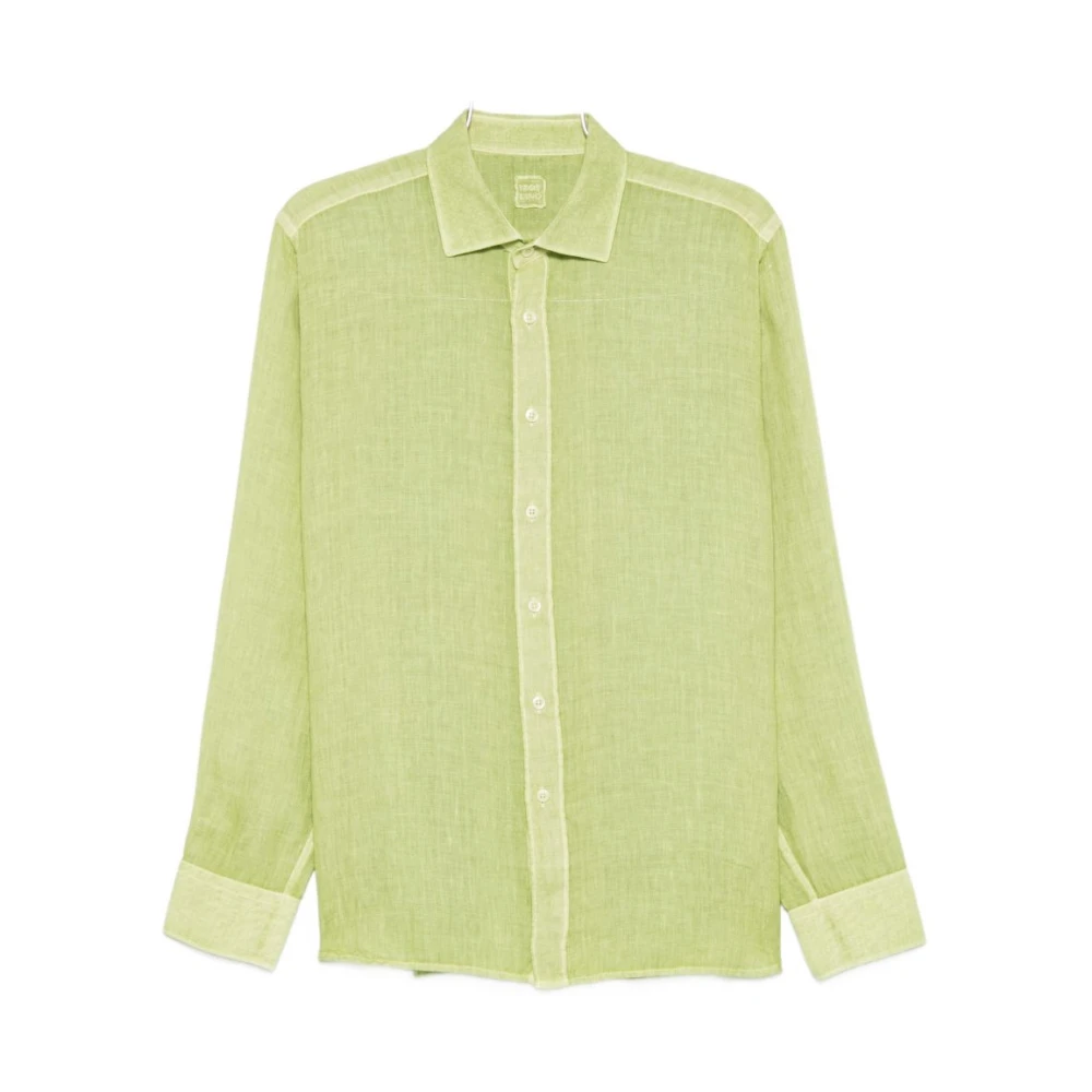 120% Lino Green Casual Shirts, Male, Xl, Linen Shirt