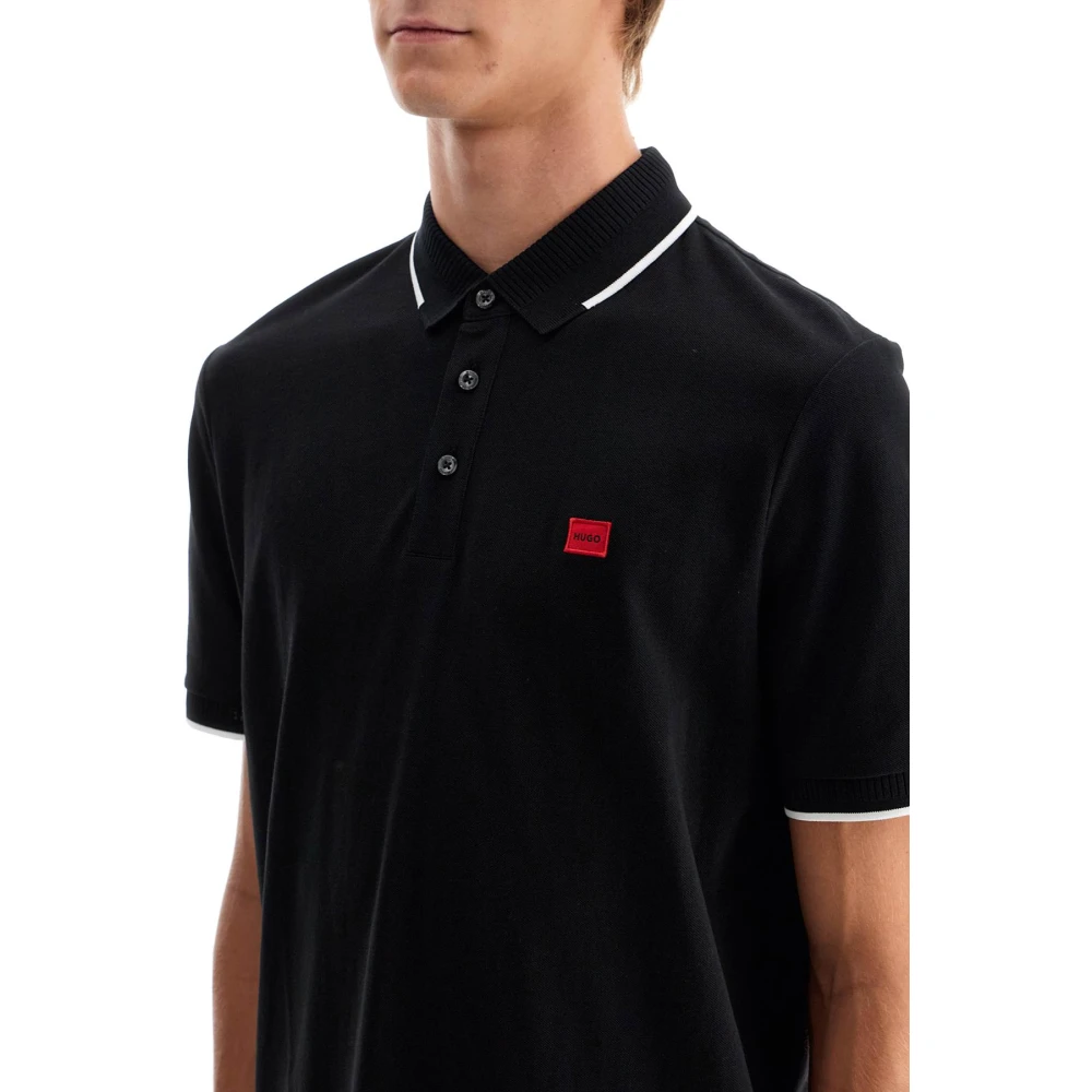 Hugo Boss Polo Shirt met Contrastafwerking Black Heren