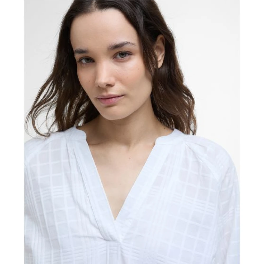 Barbour Geruite Dames Top Wit White Dames