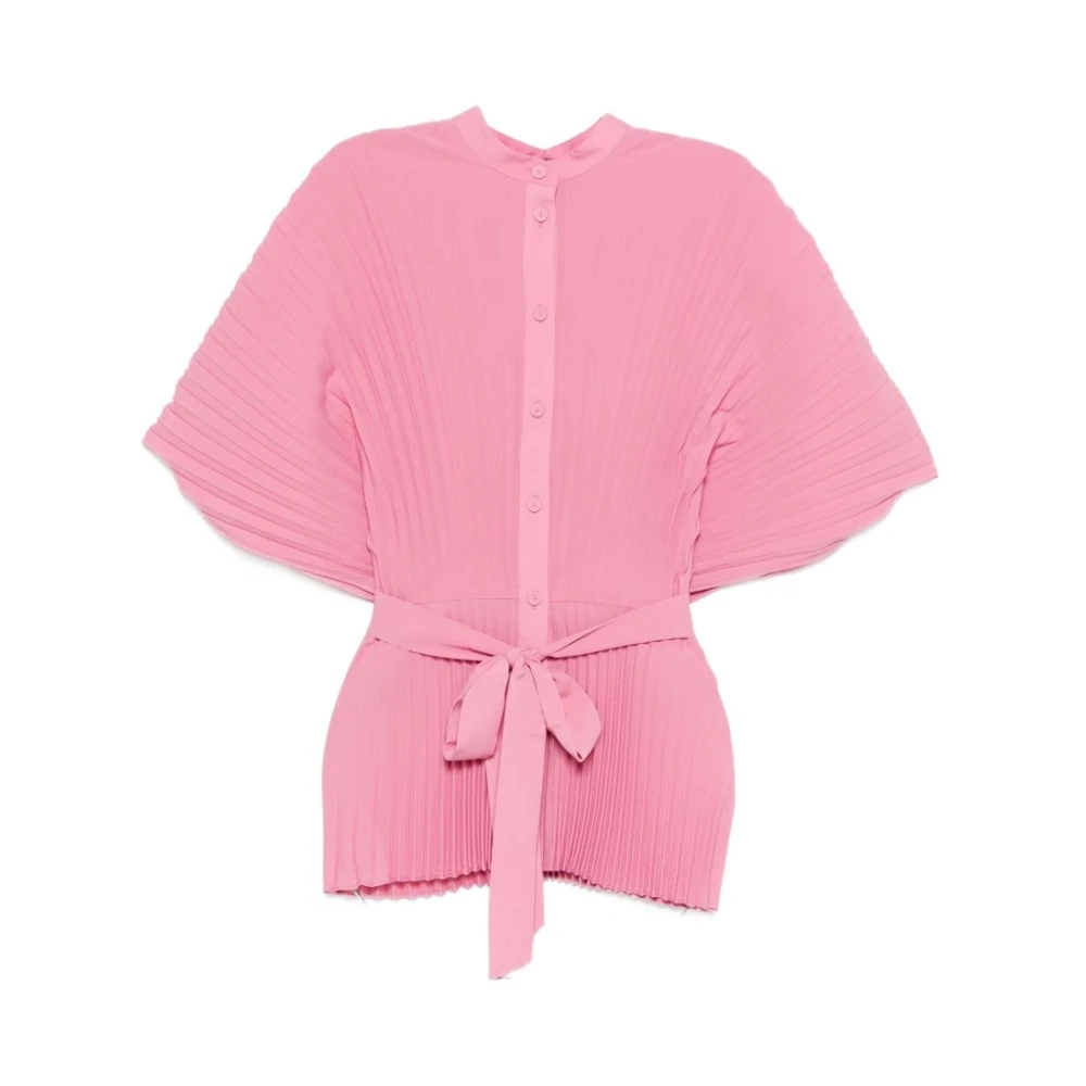 Twinset Pink Blouses, Female, M, Pleated Shirt