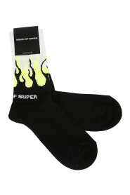 Schwarze gelbe Fluo -Doppel -FS -Socken