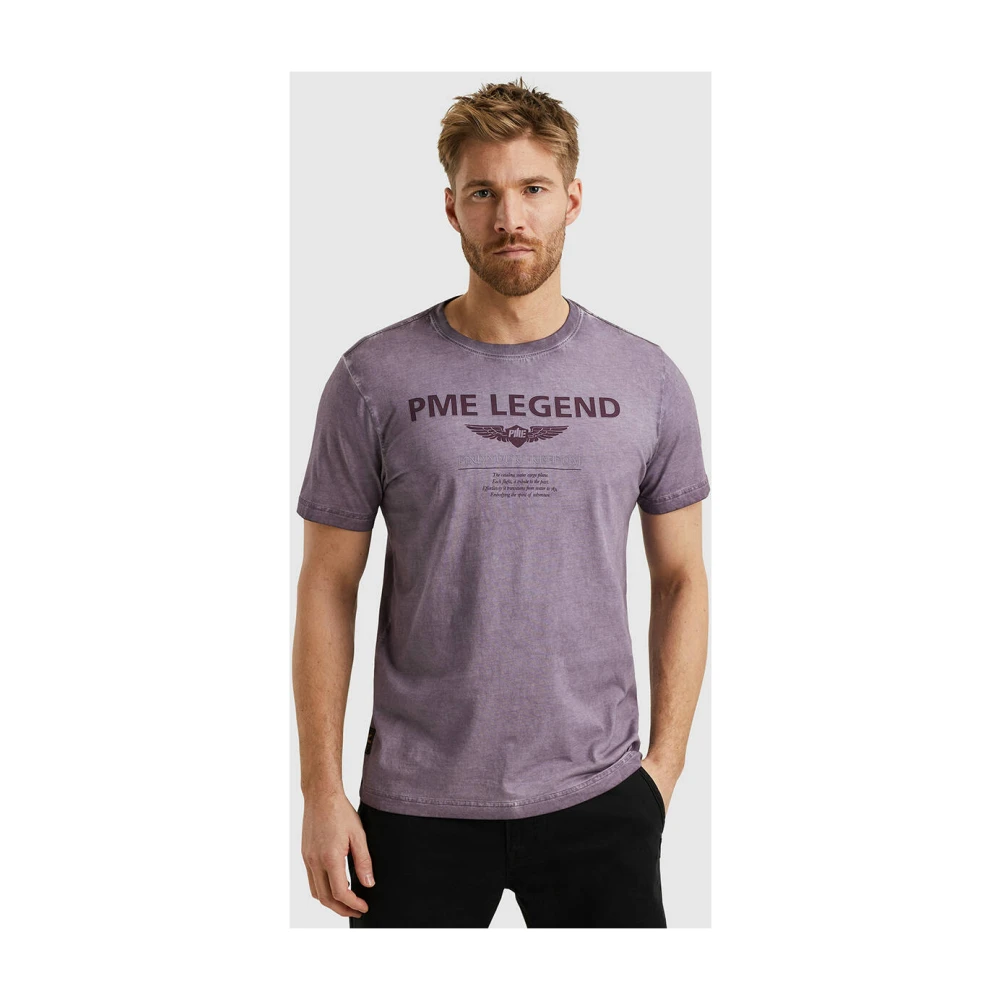 PME Legend Korte Mouw R-hals Jersey T-shirt Purple Heren