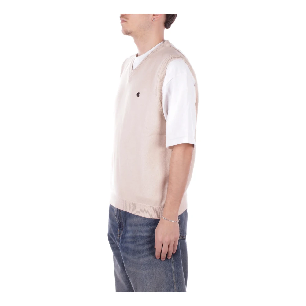 Carhartt WIP Logo Front Sweater Beige Heren