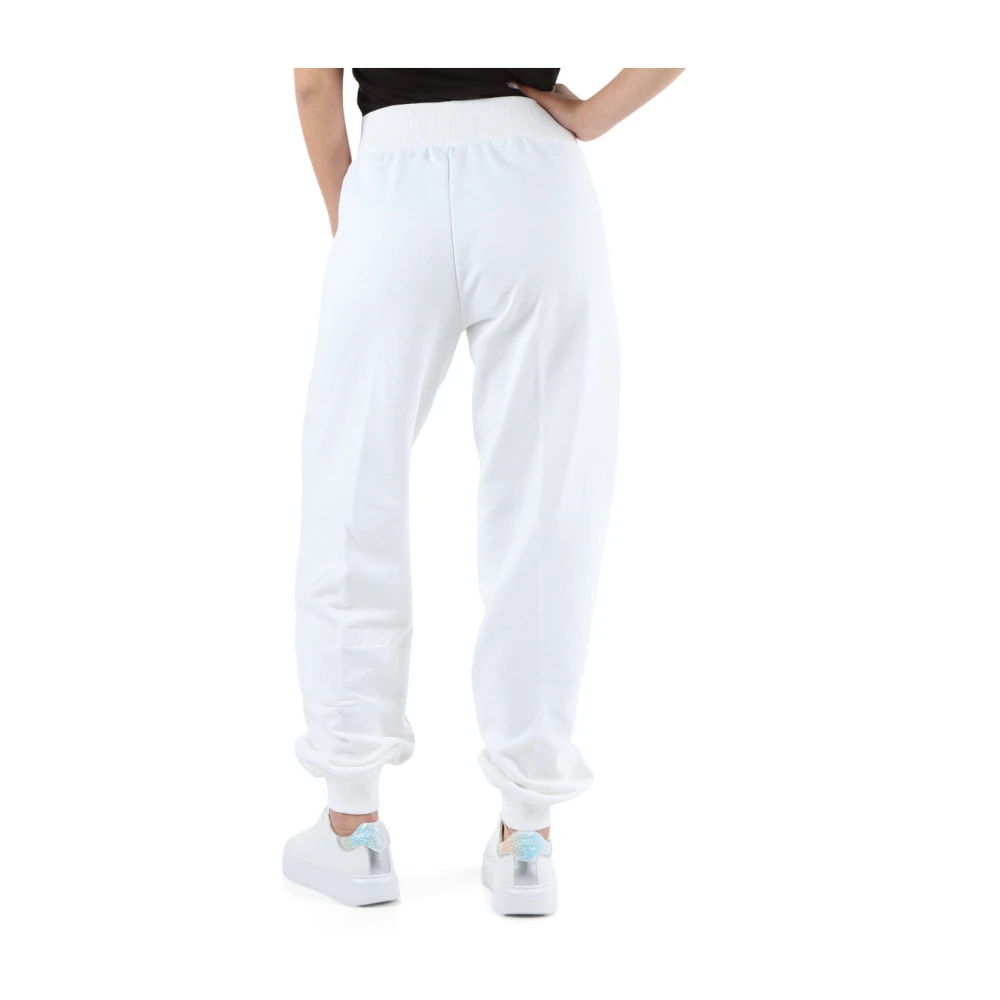 Calvin Klein Jeans Sportieve Katoen Viscose Logo Geborduurde Broek White Dames