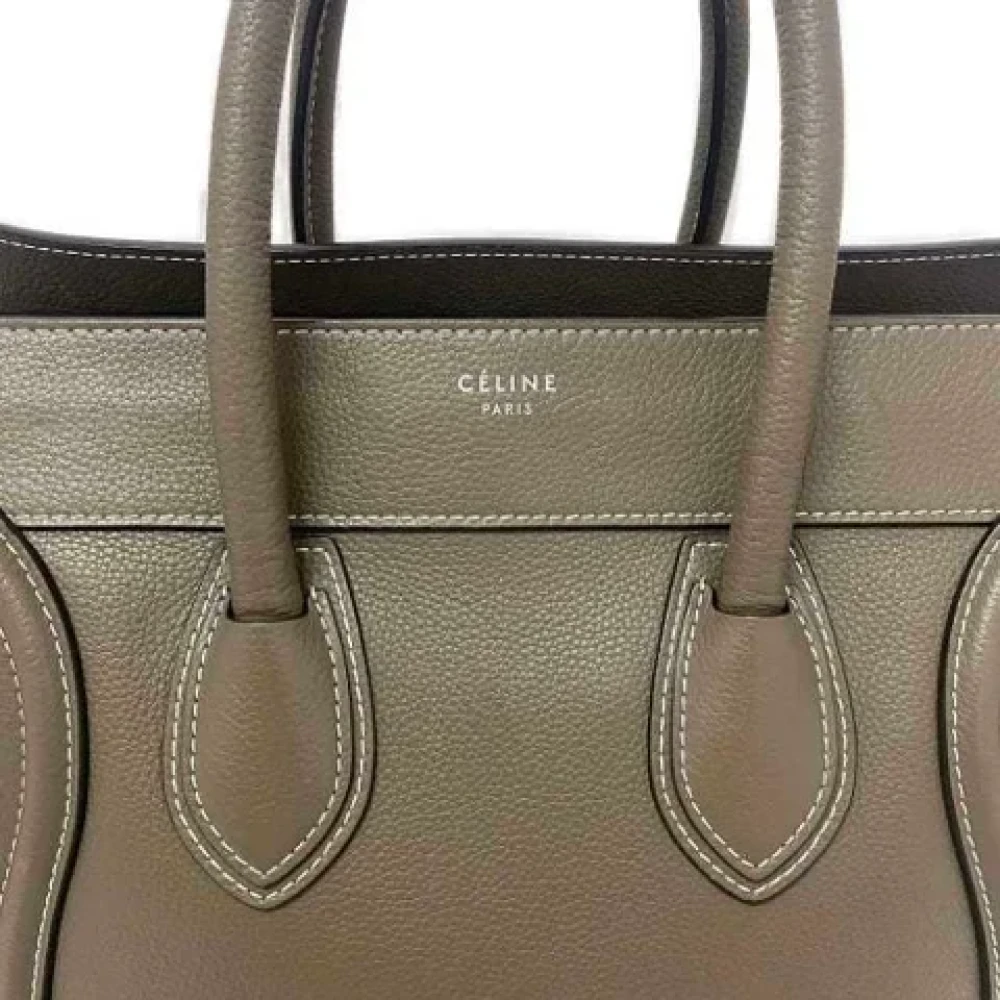 Celine Vintage Pre-owned Leather totes Gray Dames