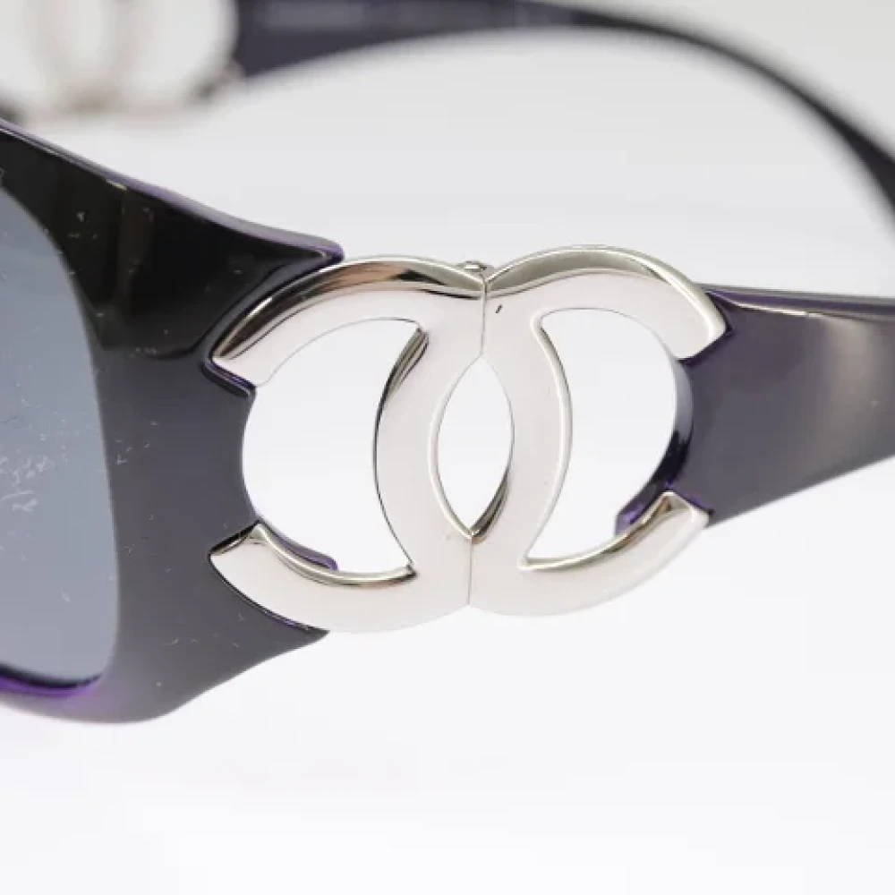 Chanel Vintage Pre-owned Plastic sunglasses Black Dames