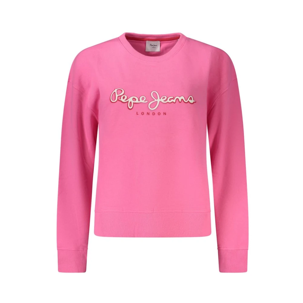 Pepe Jeans Stijlvolle katoenen trui met opvallende print Pink Dames