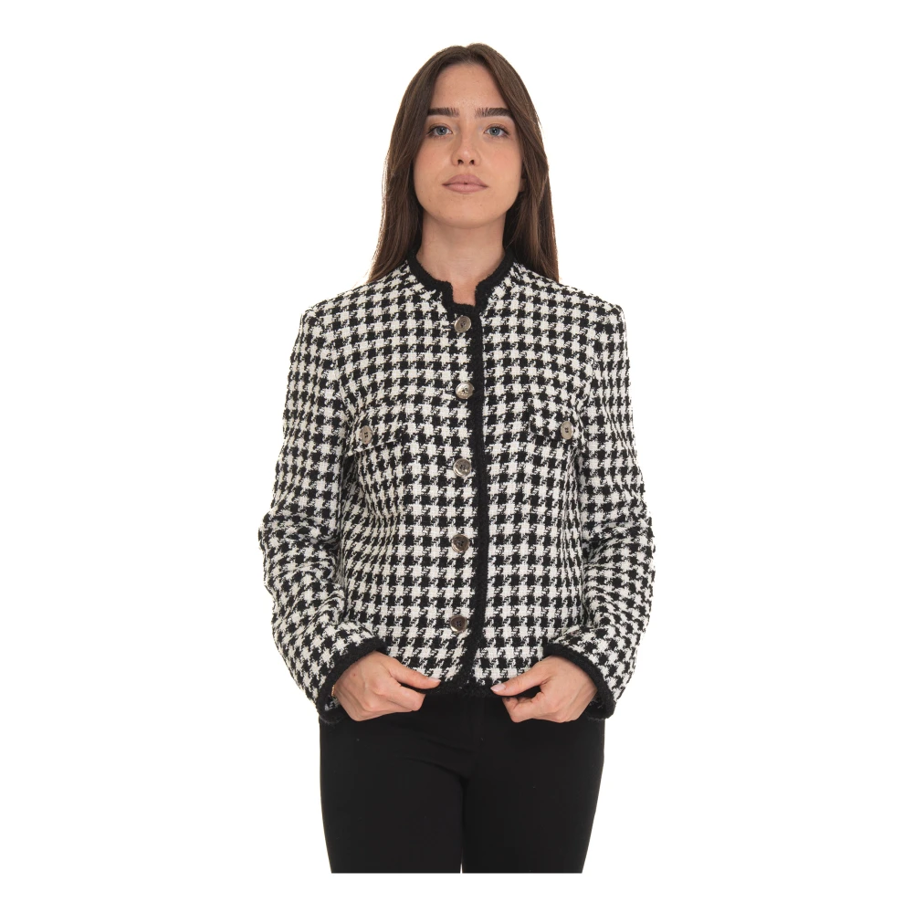 Pennyblack Houndstooth UFO Chanel Style Jacket Black Dames