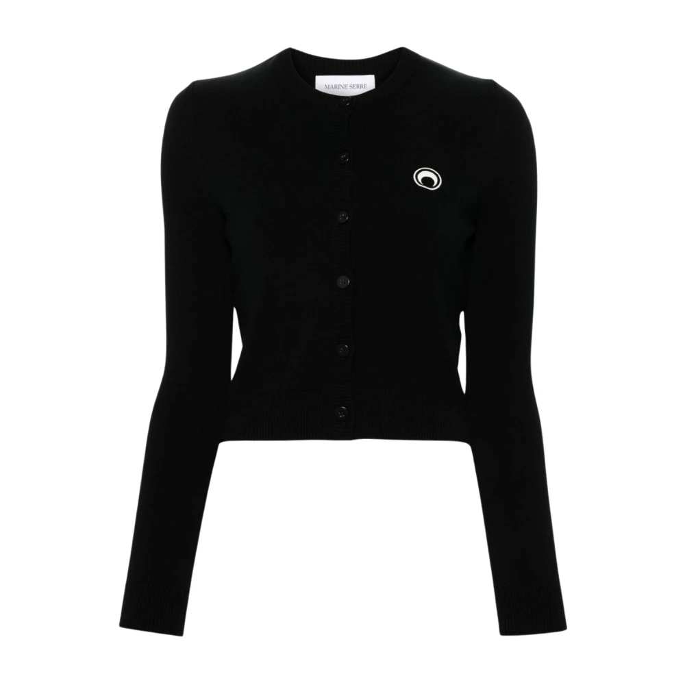 Marine Serre Zwarte Halve Maan Sweater Black Dames