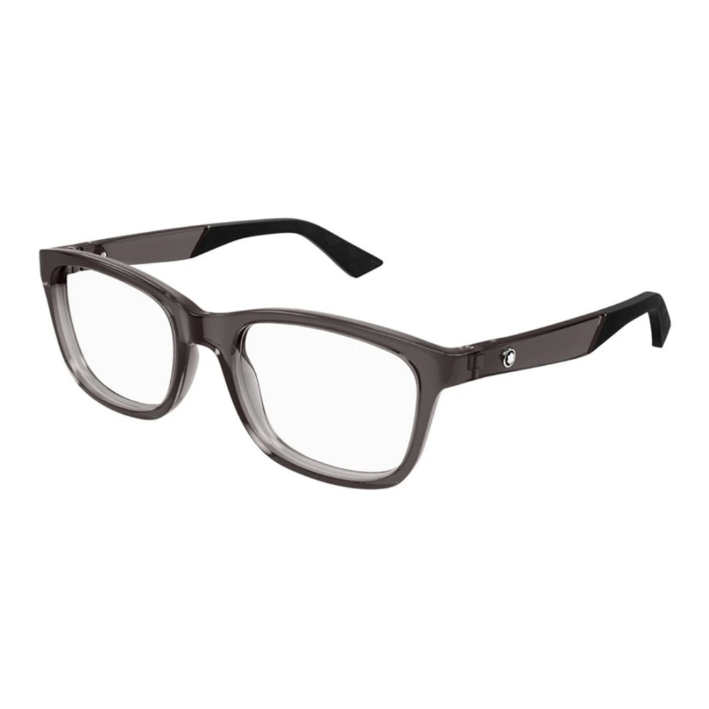 Montblanc Men's Gray Glasses, 55 Mm, Rectangular Optical Frame