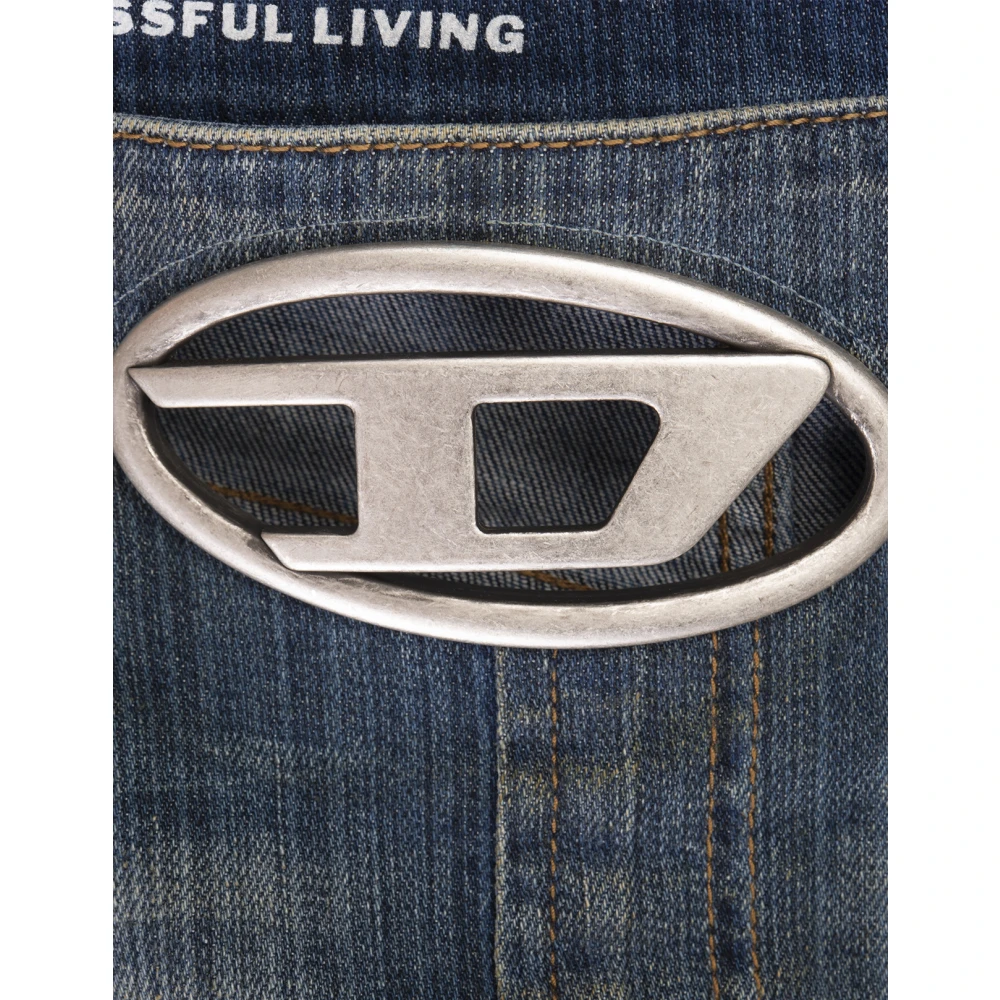 Diesel Blauwe Denim Mini Rok Oval D Blue Dames