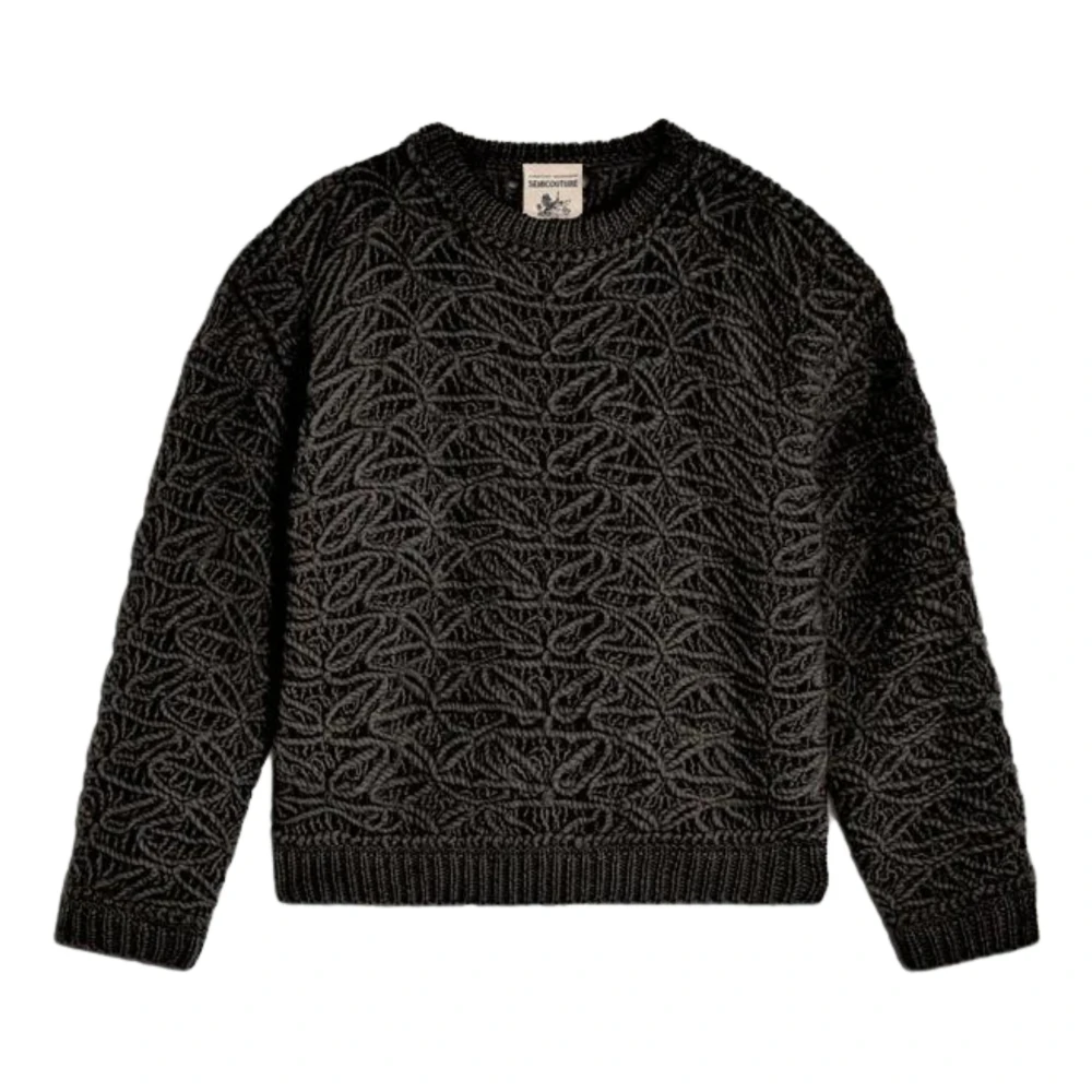 Semicouture Women's Black Jumper Stylish Model - Round-Neck Knitwear - L - Knitwear