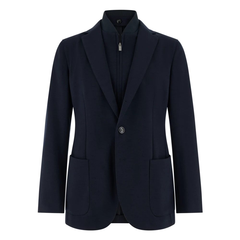 Boggi Milano Mannelijk Blue,Gray Wooltech Sweatshirt Jacket,B Tech Linnenmix Sweatshirt Jas