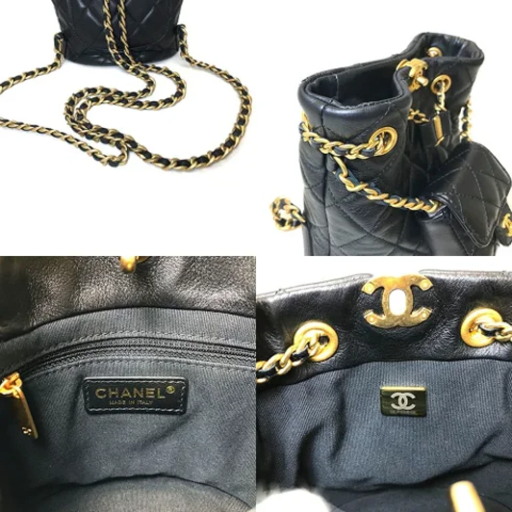 Chanel Vintage Pre-owned Leather shoulder-bags Black Dames