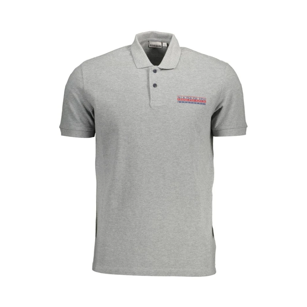 Napapijri Men's Gray Brown Cotton Polo Shirt - Polo Shirts - Xl - Tops