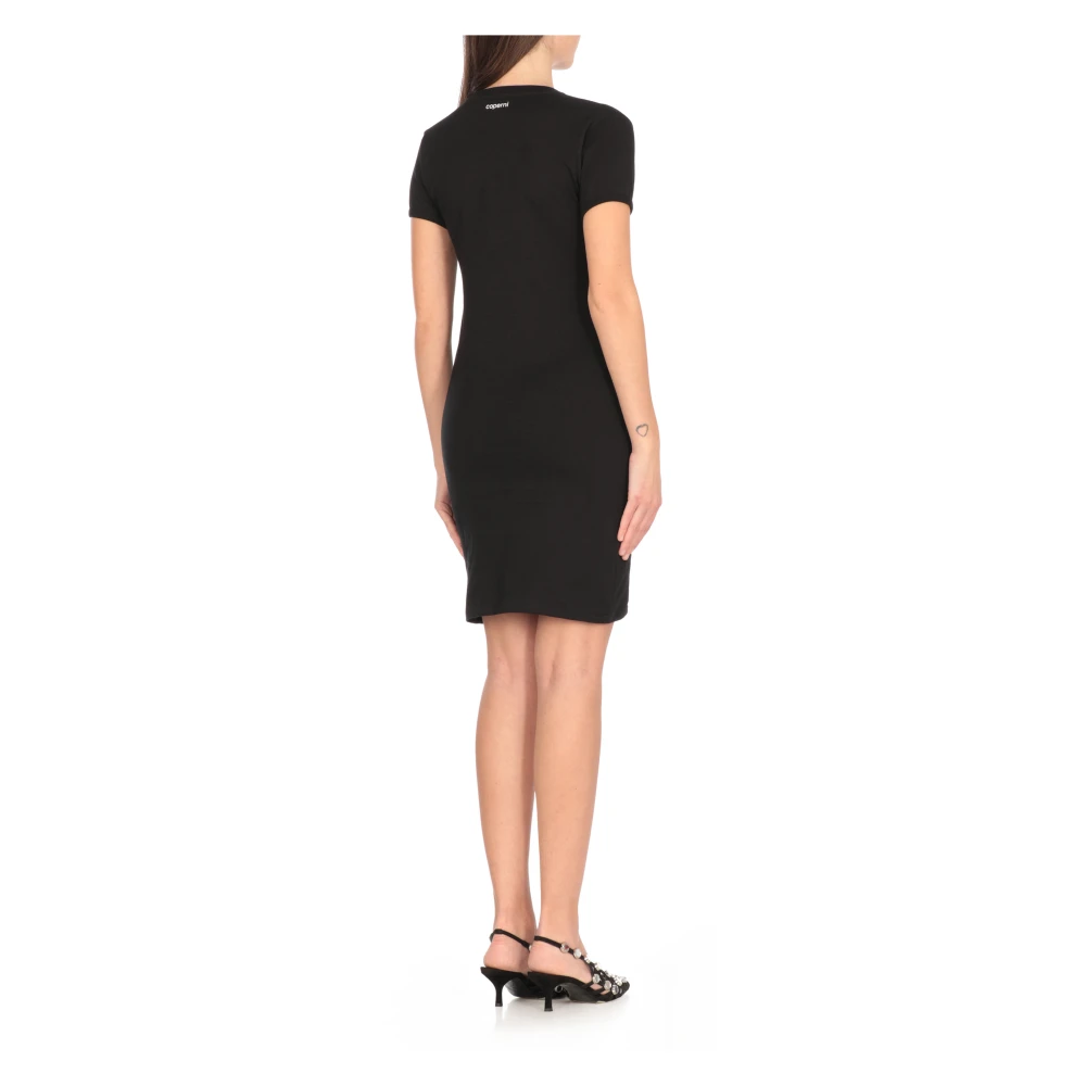 Coperni Zwarte Katoenen Jurk met Hartdetail Black Dames